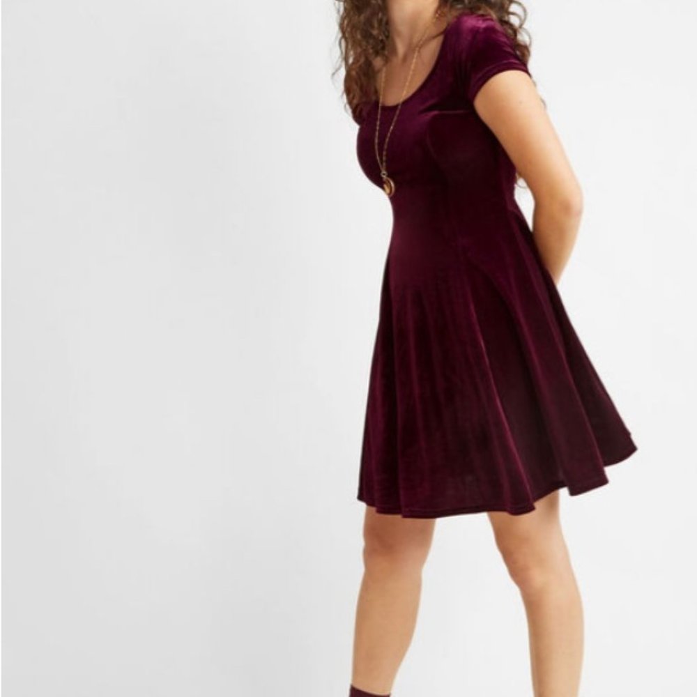 Velvet Vibes Skater Dress in Burgundy by Modcloth